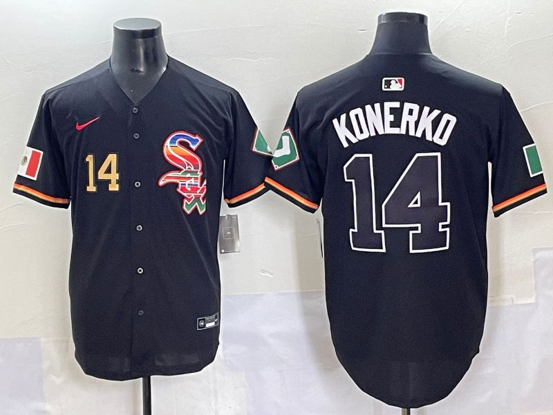 Men 2025 Chicago White Sox 14 Konerko Black Game Nike MLB Jersey style 42